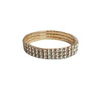 Paulo Due 3 Row Diamante Bracelet - Gold