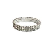 Paulo Due 3 Row Diamante Bracelet In Silver Silver