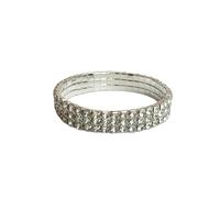 Paulo Due 3 Row Diamante Bracelet - Silver