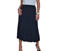 Paulo Due 32" Midi Panel Flared Skirt In Navy Navy 20-22