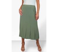 Paulo Due 32" Midi Panel Flared Skirt In Olive Olive 10-12