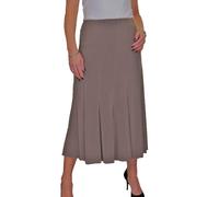 Paulo Due 32" Midi Panel Flared Skirt In Taupe Taupe 20-22