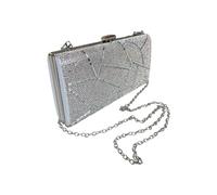 Paulo Due Abstract Diamante & Rhinestone Clutch Bag In Silver Silver