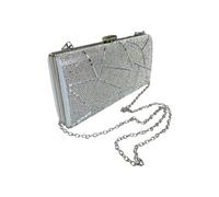 Paulo Due Abstract Diamante & Rhinestone Clutch Bag - Silver