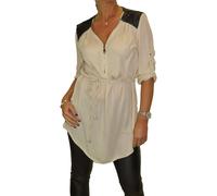 Paulo Due Belted Tunic Shirt In Beige Beige M/L