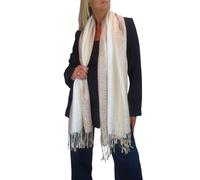 Paulo Due Block Stripe Animal Print Scarf - Beige