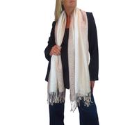 Paulo Due Block Stripe Animal Print Scarf In Beige Beige