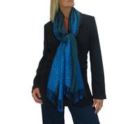 Paulo Due Block Stripe Animal Print Scarf In Bottle Green Bottle Green