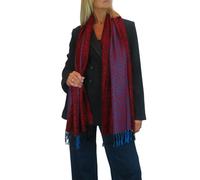Paulo Due Block Stripe Animal Print Scarf - Wine