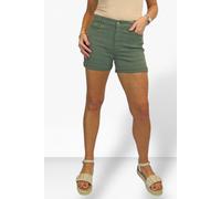 Paulo Due Casual Turn Up Slim Fit Shorts In Khaki Khaki