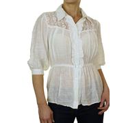 Paulo Due Crochet Lace Shirt In Cream Cream XL/XXL