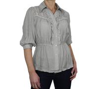 Paulo Due Crochet Lace Shirt In Grey Grey M/L