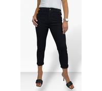 Paulo Due Cropped Denim Trousers With Gold Button Detail In Black Black