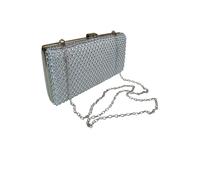 Paulo Due Diamante Lattice Clutch Bag In Silver Silver