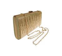 Paulo Due Dropping Diamantes Shiny Clutch Bag In Gold Gold
