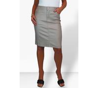 Paulo Due Faux Leather Knee Length Skirt In Stone Stone 20