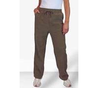 Paulo Due Fleece Lined Textured Waffle Trousers In Brown Brown 16-18