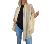 Paulo Due Golden Shimmer Large Shawl Scarf In Beige Beige One Size