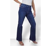 Paulo Due High Rise Flared Denim Jeans With Front Pintuck Detail In Dark Indigo Dark Indigo