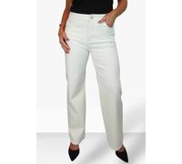 Paulo Due High Waist Straight Leg Coloured Denim Jeans In Cream Cream 14