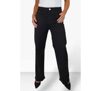 Paulo Due High Waist Wide Straight Leg Coloured Denim Jeans In Black Black