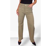 Paulo Due High Waist Wide Straight Leg Coloured Denim Jeans In Tan Tan