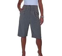 Paulo Due Ladies High Waist Wide Leg Knee Length Shorts Women's Relaxed Fit Smart Casual Office Shorts Marl Grey 10-22 (18)