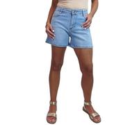 Paulo Due Ladies Loose Leg Denim Jean Shorts 4" Length Pale Blue 10-20 (14)