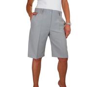 Paulo Due Ladies Tailored Pleated Bermuda Shorts Womens Smart Knee Length Office Pub Summer Uniform Silver Grey 8-22 (20)