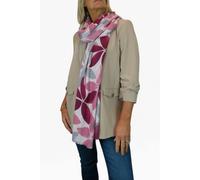 Paulo Due Large Leaf Design Wool Blend Pashmina Scarf - Pink