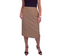 Paulo Due Lined Pencil Skirt for Women Smart Ladies Below Knee Elasticated Waist Skirt Office Evening Tan 10-24 (10)