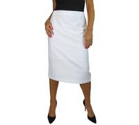 Paulo Due Lined Pencil Skirt for Women Smart Ladies Below Knee Elasticated Waist Skirt Office Evening White 10-24 (14)