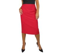 Paulo Due Lined Pencil Skirt for Women Smart Ladies Below Knee Elasticated Waist Skirt Office Evening Red 10-24 (12)