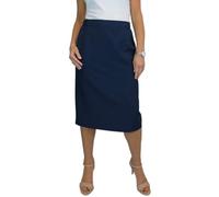 Paulo Due Lined Pencil Skirt for Women Smart Ladies Below Knee Elasticated Waist Skirt Office Evening Navy Blue 10-24 (24)