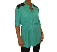 Paulo Due Long Sleeve Buttoned Down Tunic In Green Green M/L