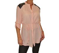 Paulo Due Long Sleeve Buttoned Down Tunic In Peach Peach M/L