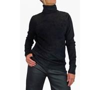 Paulo Due Long Sleeve Roll Neck Jumper Fluffy Knit In Black Black 14-18