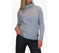 Paulo Due Long Sleeve Soft Knit Chenille Roll Neck Jumper In Grey Grey 14-18