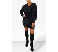 Paulo Due Long Sleeve V-Neck Jumper Dress In Black Black 14-18