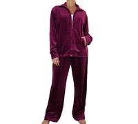 Paulo Due Luxury Velour 2 Piece Tracksuit In Wine Wine