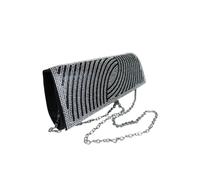 Paulo Due Oval Pattern Diamante Clutch Bag In Black Black