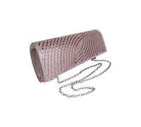Paulo Due Oval Pattern Diamante Clutch Bag In Rose Gold Rose Gold One Size