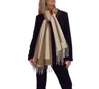Paulo Due Oversized Wool Blend Pashmina Shawl Scarf - Beige