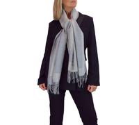 Paulo Due Oversized Wool Blend Pashmina Shawl Scarf - Grey