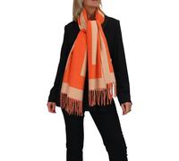 Paulo Due Oversized Wool Blend Pashmina Shawl Scarf In Orange Orange
