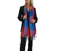 Paulo Due Paisley Design Pashmina-Style Scarf - Red