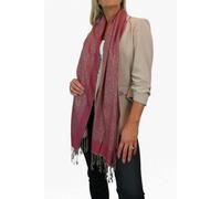Paulo Due Paisley Jacquard Fine Pashmina Shawl Wrap - Red