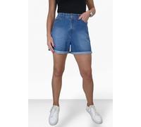Paulo Due Relaxed Mom Fit Denim Jean Shorts In Mid Blue Mid Blue 18