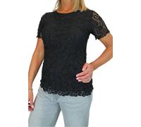 Paulo Due Short Sleeve Crochet Lace Top In Black Black 10-12