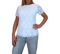Paulo Due Short Sleeve Crochet Lace Top In White White 10-12